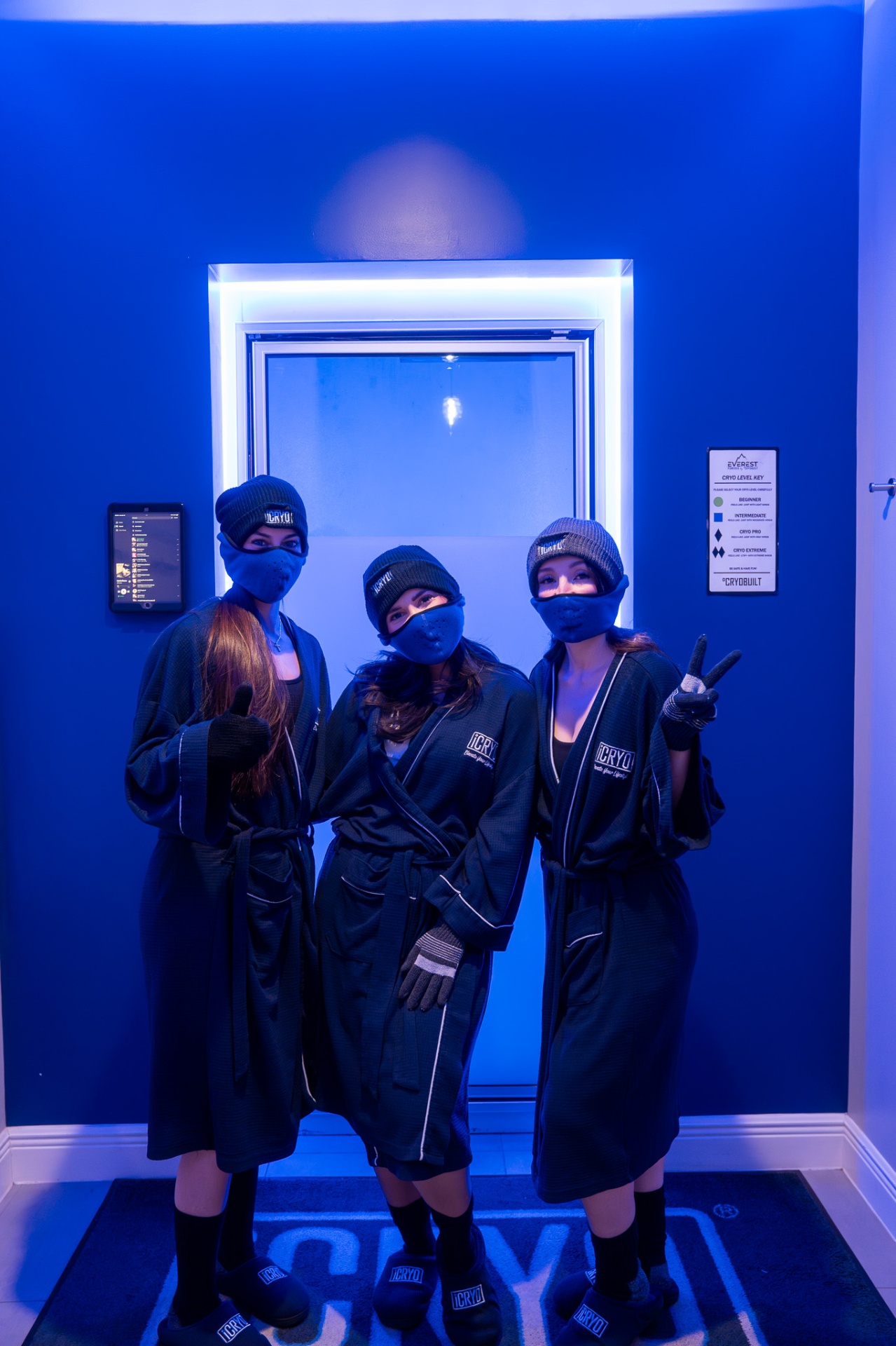 iCRYO Helotes guests in cryo robes ready for their session